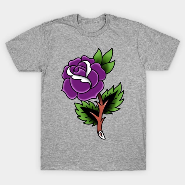 Purple Rose T-Shirt by Mertalou